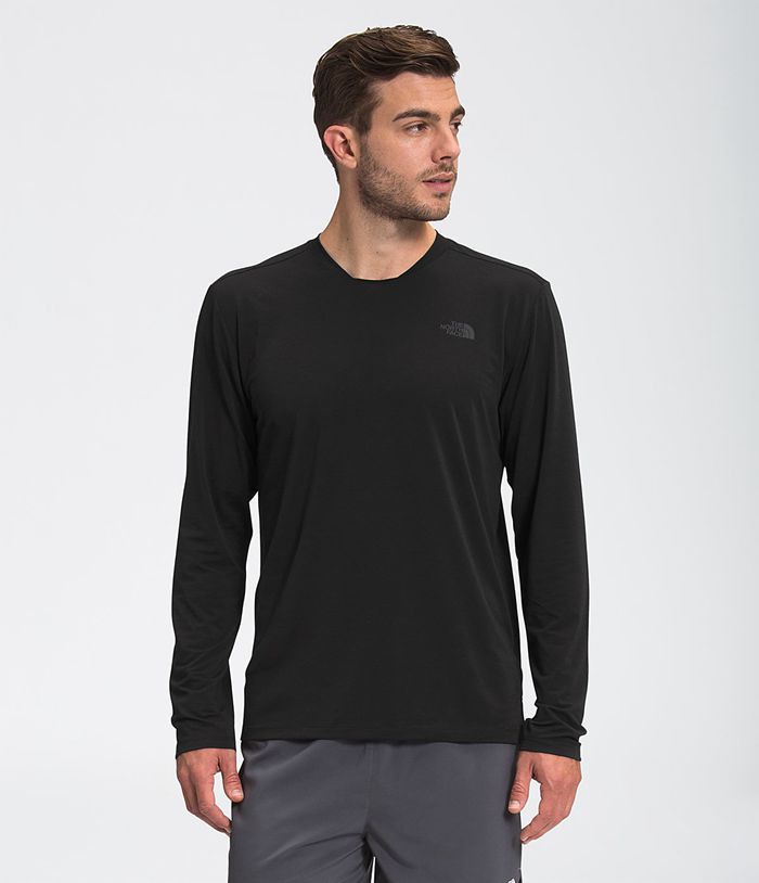 The North Face T-Shirts Wander Long Sleeve Black - Mens - Thailand LJXCH-7219